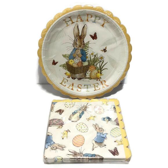 Beatrix Potter Peter Rabbit 12 Paper Plates & 20 Napkins Easter Party Meri Meri - Picture 1 of 7